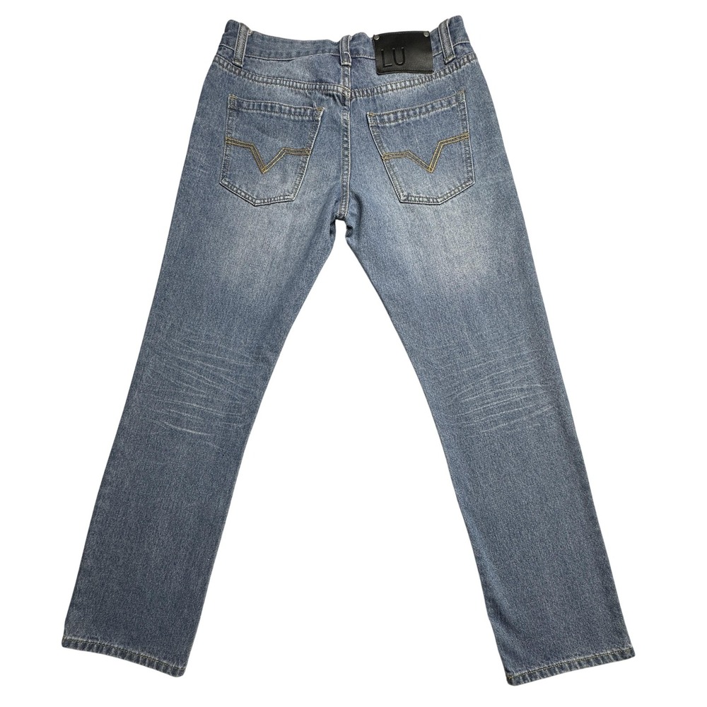 Linea Uomo Jeans Mens 32x32 Blue Modern Straight Fit Denim LU Pants Classic